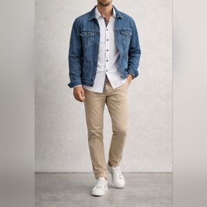 Men’s Flex Luxury White Dress Shirt 3XL – Contrast Black Pattern Lining